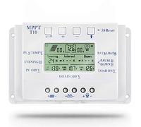 OOYCYOO Regolatore di carica solare da 10 A, 12 V/24 V, rilevamento automatico della tensione, regolatore di intelligenza del pannello solare con display LCD