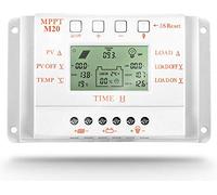 OOYCYOO Regolatore di carica solare da 20 A, 12 V/24 V, rilevamento automatico della tensione, regolatore di intelligenza del pannello solare con display LCD