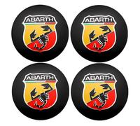 OOzie Confezione da 4 Coprimozzi Ruota per Abarth 50MM,Coprimozzi Auto Adesivo Copricerchio Copertura Centrale Ruota Auto Adesivo Badge Copertura Protezione Cerchio,BlackA