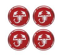 OOzie Confezione da 4 Coprimozzi Ruota per Abarth 50MM,Coprimozzi Auto Adesivo Copricerchio Copertura Centrale Ruota Auto Adesivo Badge Copertura Protezione Cerchio,Red