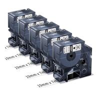 Oozmas A45803 Nastro per Etichette Compatibile con Dymo D1 19mm x 7m 45803 Nero su Bianco, Compatibile con Dymo LabelManager 360D 420P 450D 500TS, confezione da 5