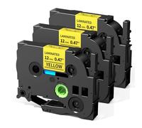 Oozmas TZe-631 12mm 0.47 Nastro Compatibile con Brother P-Touch 12mm Giallo