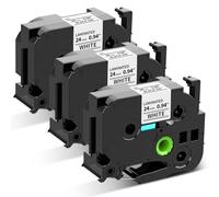 Oozmas TZe251 Nastro Compatibile con Brother P-touch 24mm TZe-251, Compatibile con Brother Ptouch Etichettatrice 1830 D400 D600 P700 2430, Nero su Bianco