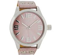 Oozoo Orologio Basic Line con cinturino in pelle, 47 mm, colore rosa/grigio rosa C1058, C1058 - grigio rosa/grigio rosa, cinghie