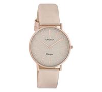 Oozoo Orologio Bracciale da Donna Rosa Analogico C20205 Serie Vintage Cinturino in Pelle UOC20205 Orologio Analogico, Oro Rosa