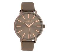 Oozoo Orologio da donna al quarzo con cinturino in pelle, 42 mm, colore tortora C10612