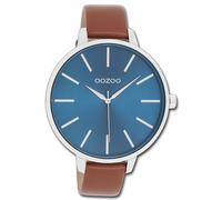 Oozoo Timepieces - Orologio da polso da donna con cinturino in pelle | orologio da donna di alta qualità - elegante orologio analogico da donna rotondo, Marrone/Blu scuro