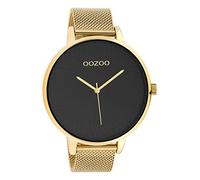 Oozoo Orologio da donna con cinturino in acciaio inossidabile e quadrante Mandala, oro/nero, extra groß, Bracciale