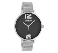Oozoo Orologio da donna con cinturino in metallo milanese, 42 mm, grigio scuro/argento C10142, argento/nero, Bracciale