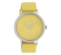Oozoo Orologio da donna con cinturino in pelle 42 mm Colours of Summer Palmen quadrante tinta unita, giallo., cinghia