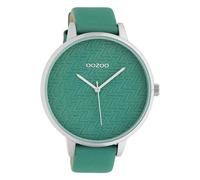 Oozoo Orologio da donna con cinturino in pelle, al quarzo, classico, 45 mm, Turchese, Cinturino.
