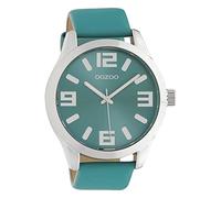 Oozoo Orologio da donna con cinturino in pelle Classic Color Line XL 47 mm, C10676 - Turchese / Turchese, extra groß, cinghia