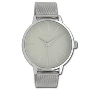 Oozoo Orologio da donna con cinturino in metallo milanese, 42 mm, grigio chiaro/argento C10005, argento-grigio, Bracciale