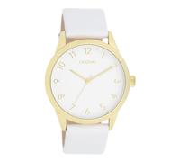 Oozoo - Orologio da donna Timepieces | Orologio da polso da donna con cinturino in pelle | Orologio moderno per donne | Elegante orologio analogico da donna rotondo (cassa da 40 mm), Bianco/Oro