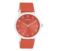 Oozoo - Orologio da donna Timepieces | Orologio da polso da donna con cinturino in pelle | Orologio moderno per donne | Elegante orologio analogico da donna rotondo (cassa da 40 mm), rosso fiesta
