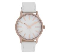 Oozoo Orologio da donna XL con cinturino in pelle da 40 mm., bianco/bianco , Cinturino.