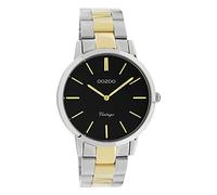 Oozoo Orologio da polso da donna in argento, oro, analogico, C20107, vintage, sottile, acciaio inox, UOC20107
