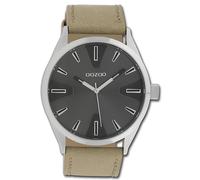 Oozoo Orologio da Polso da Uomo Timepieces Analogico Pelle Grigio Scuro