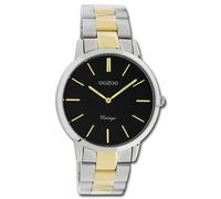 Oozoo Orologio da polso da donna in argento, oro, analogico, C20107, vintage, sottile, acciaio inox, UOC20107