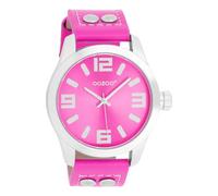 Oozoo Orologio da polso Junior Basic Neon Line con cinturino in pelle 40 mm in diverse varianti, Jr316 - Neon Pink, cinghia