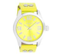 Oozoo Orologio da polso Junior Basic Neon Line con cinturino in pelle 40 mm in diverse varianti, neon giallo, cinghia