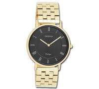 Oozoo Orologio da uomo vintage | Orologio da polso da uomo | Bellissimo orologio da uomo | Elegante orologio analogico da uomo in rotondo C20365_C20371, oro/nero, Bracciale