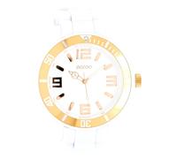 Oozoo Orologio da polso unisex serie vintage, analogico, in silicone, bianco, UOC4161A, oro rosa, bianco-bianco