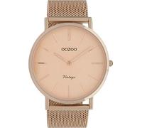 Oozoo Orologio da polso vintage con cinturino in metallo milanese, 44 mm, rosa/rosa C9920, oro rosa-oro rosa, Bracciale