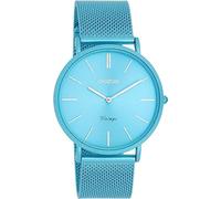 Oozoo Orologio da polso vintage con cinturino in metallo milanese piatto con solo un'altezza di 7 mm e diametro di 40 mm in diverse varianti, Azzurro, Bracciale