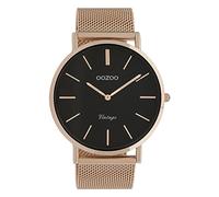 Oozoo Orologio da polso vintage oro rosa/nero 44 mm C9924, Oozoo Vintage - C9924 - Unisex - Bracciale in acciaio inox - Oro rosa/nero, Bracciale