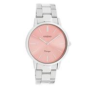 Oozoo Orologio vintage da donna con cinturino in acciaio inox, 38 mm, rosa/argento C20028, Argento rosa, mittel, Bracciale