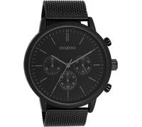 Oozoo Timepieces C11200 - Orologio da uomo con cinturino in pelle, elegante orologio analogico da uomo, nero e grigio scuro, Bracciale