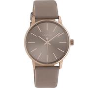 Oozoo Timepieces - Orologio da polso da donna con cinturino in pelle da 18 mm, orologio da donna di alta qualità, analogico, rotondo, kaki/rosa, mittel, cinghia
