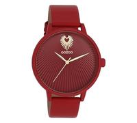 Oozoo Timepieces - Orologio da polso da donna con cinturino in pelle, di alta qualità, da donna, elegante, analogico, rotondo, Dahlia Red Dahlia Red, cinghia