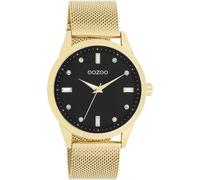 Oozoo Timepieces - Orologio da polso da donna con cinturino in pelle, di alta qualità, da donna, elegante, analogico, rotondo, oro / nero / crisi, Bracciale