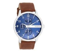 Oozoo Timepieces Orologio da uomo in | Orologio da polso da uomo con cinturino in pelle | Bellissimo orologio da uomo | Elegante orologio analogico da uomo (cassa da 45 mm) in rotondo, Marrone/Blu