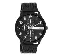 Oozoo Timepieces Orologio da uomo in | Orologio da polso da uomo con cinturino in pelle | Bellissimo orologio da uomo | Elegante orologio analogico da uomo (cassa da 45 mm) in rotondo, nero, Bracciale