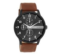 Oozoo Timepieces Orologio da uomo in | Orologio da polso da uomo con cinturino in pelle | Bellissimo orologio da uomo | Elegante orologio analogico da uomo (cassa da 45 mm) in rotondo, marrone/nero,