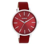 Oozoo Timepieces UOC11299 - Orologio analogico da donna, in pelle, colore: rosso, Argento-rosso
