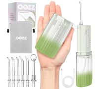 OOZZ Idropulsore portatile tascabile, irrigatore orale ricaricabile USB-C, con 5 modalità, 6 punte a getto e design a prova di perdite, irrigatore senza fili, impermeabile IPX8, OZ-7213