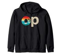 Op Ocean Vintage Pacific Ocean Beach Sun Palm Trees Retro Felpa con Cappuccio