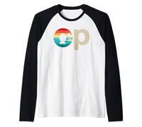 Op Ocean Vintage Pacific Ocean Beach Sun Palm Trees Retro Maglia con Maniche Raglan