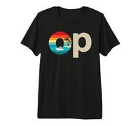 Op Ocean Vintage Pacific Ocean Beach Sun Palm Trees Retro Maglietta Premium