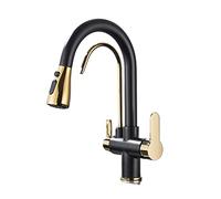 Opaco con Spray out 3 funzionalità Filtro dell'Acqua Tocca Mixer lavello Elegante Rubinetto da Cucina Intelligente (digitare Un Oro Nero)