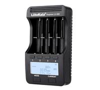 OPAHUTER LiitoKala Lii-500 18650 4-Slot LCD Display Caricabatterie Universale Veloce Intelligente, per Batterie Ricaricabili 26650 26700 21700 AA AAA Pulsante Touch Display LCD Test Capacità Batteria