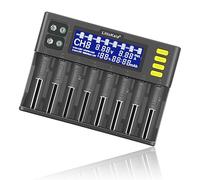 OPAHUTER LiitoKala Lii-S8 18650 8-Slot LCD Display Caricabatterie Universale Veloce Intelligente, per Li-ion LiFePO4 Ni-MH Ni-Cd 9V 21700 20700 26650 18350 18650 RCR123 18700 batterie ricaricabili AA