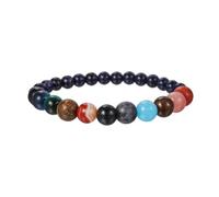 Opal Armband Silber Armband mit acht Planeten, 8/10 mm, blaues Sandstein-Sternensystem-Planetenarmband für einen bezaubernden Look, perfekt für Astronomie-Enthusiasten. Go Armband (A, One Size)