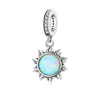 Opal Sun Charm 925 Sterling Silver Charm Fits For Pandora Bracelet, European Charms Bracelet
