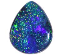 Opale nero naturale certificato | Pietra preziosa sciolta con intenso fuoco multicolore e giochi di colore | Ideale per gioielli personalizzati