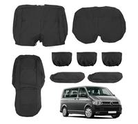 Opaltool 6 Pezzi Coprisedili Auto Personalizzato per VW Transporter T5 T6 2015-2022, 3 Sedili Neri Coprisedili Impermeabili Protezione per Sedili Auto, Set Copri-sedile per Anteriori e Posteriori